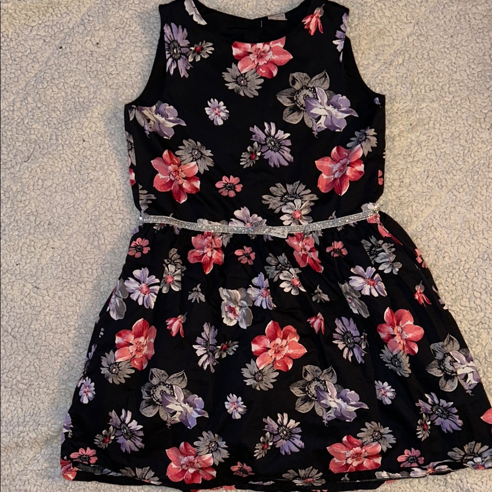 Carter's Black Dress with Pink and Purple Floral